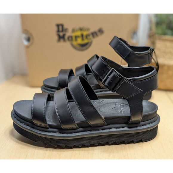 Dr. Martens Blaire Black Brando Leather Strap Fisherman Sandals UK 8 NIB - Picture 4 of 14